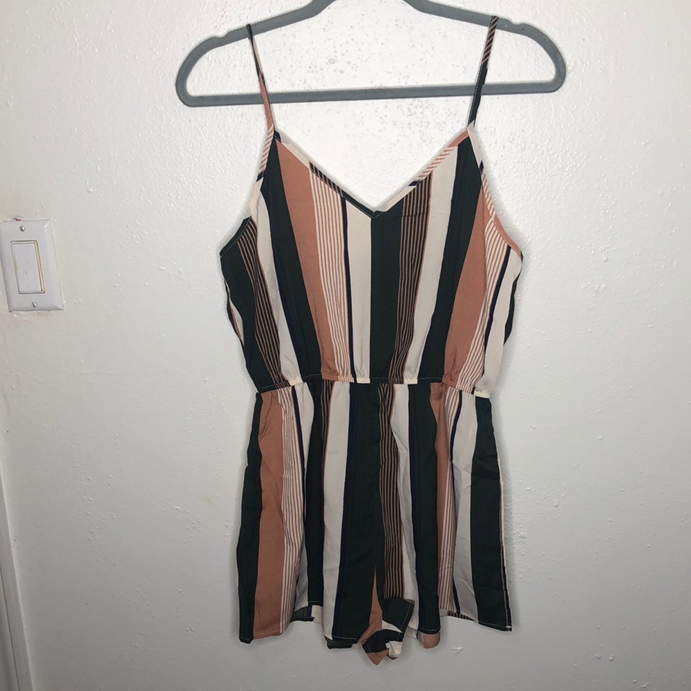 Shein striped spaghetti strap romper
